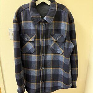 Paisley & Gray Blue & Tan Plaid Wool Coat | EUC | XL